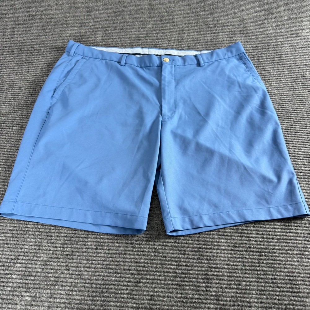 Peter Millar Crown Sport Mens Blue Performance Golf Shorts Size 40 Flat Front
